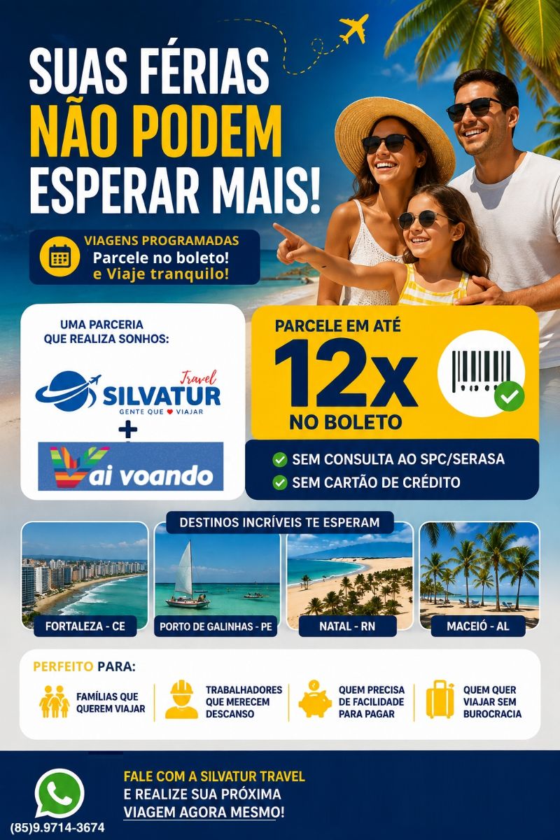 Viagens no boleto